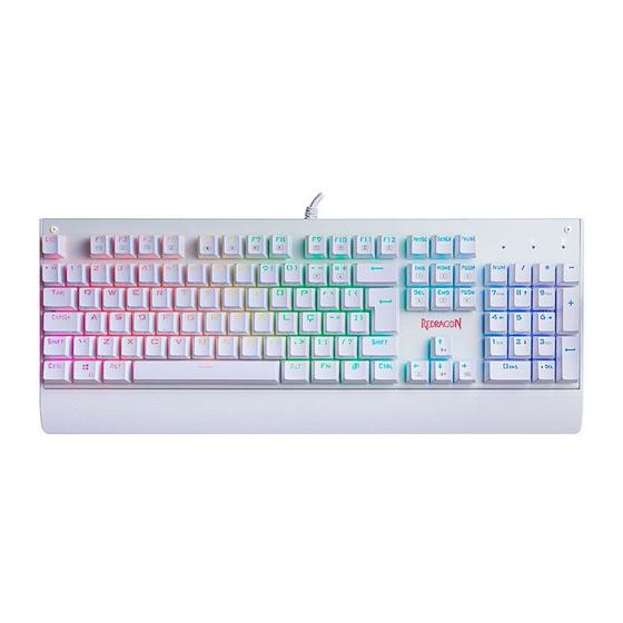 Imagem de Teclado Gamer Redragon Mecanico Kala Rgb Branco Switch Azul
