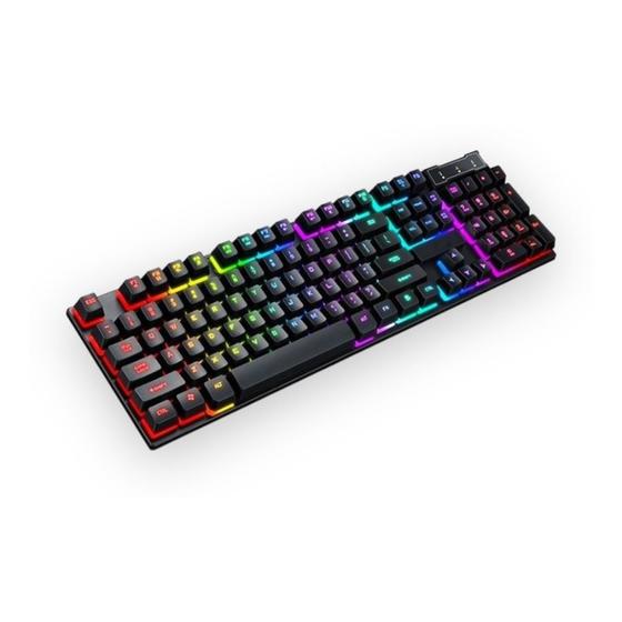 Imagem de Teclado Gamer Semi Mecânico Iluminado Rgb Português Preto Jogo