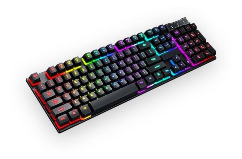 Imagem de Teclado Gamer Semi Mecânico Iluminado Rgb Português Preto Jogo