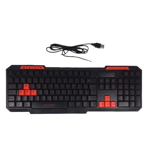 Imagem de Teclado Gamer Tc-242 Multilaser Multimidia Slim Vermelho