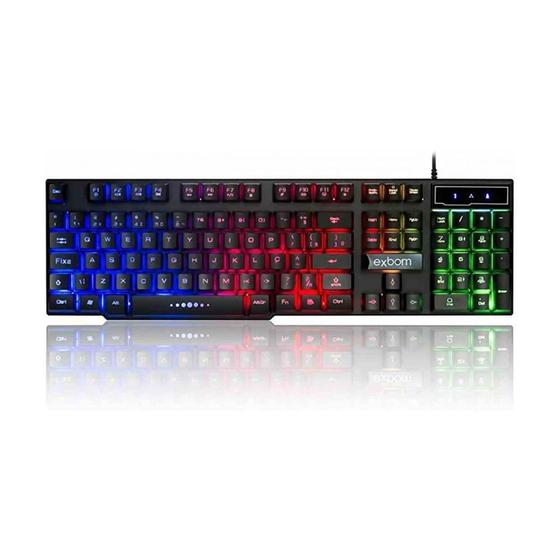 Imagem de Teclado Gamer Usb Exbom Bk-151C Semi-Mecanico Rgb