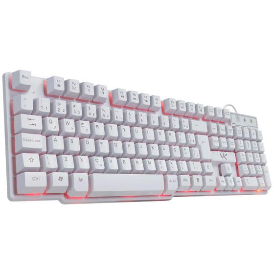 Imagem de Teclado Gamer Vx Gaming Hydra Branco Abnt2 Multimidia Com L