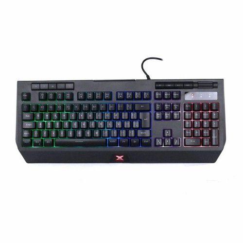 Imagem de Teclado Gamer VX Gaming Protector ABNT2 Multimidia LED 7 Cores USB com Suporte Smartphone - GT800