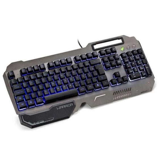 Imagem de Teclado Gamer Warrior Ragnar Superfície Metal Led