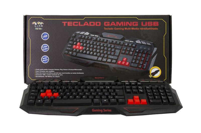 Imagem de Teclado gaming tco-801 usb laranja braview