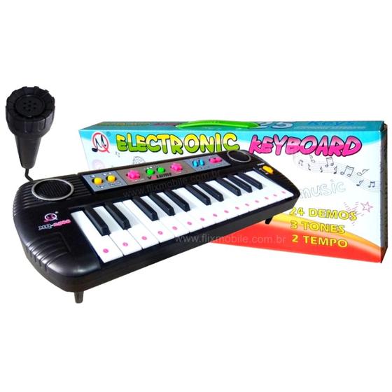 Imagem de Teclado Infantil Eletrônico com Microfone 24 Demos e Controle de Volume