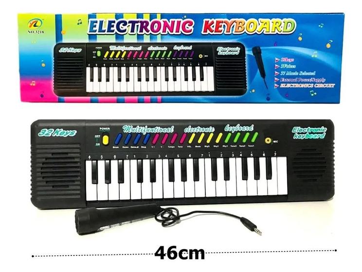 Imagem de Teclado Infantil Piano Brinquedo Musical Com Karaoke E Microfone Para Crianças!