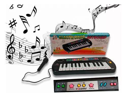 Imagem de Teclado Infantil Piano Brinquedo Musical com Karaoke Microfone