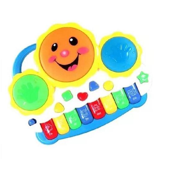 Imagem de Teclado Infantil Piano Musical Tambor com Musica e Led - Fungame CPO56707 - Fun Game