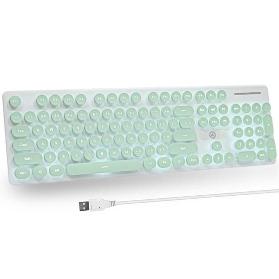 Imagem de Teclado ItaStatur Typewriter LED Punk Gaming Retro de 104 teclas