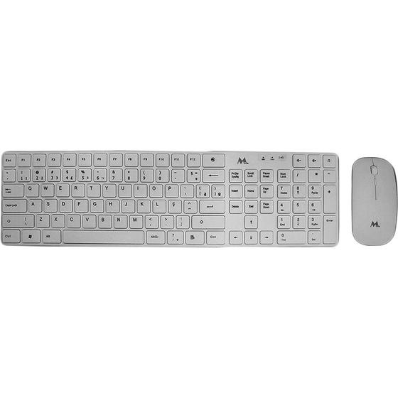 Imagem de Teclado Kit + Mouse Sem Fio Mtek KM-5197W - Branco (Portugues)