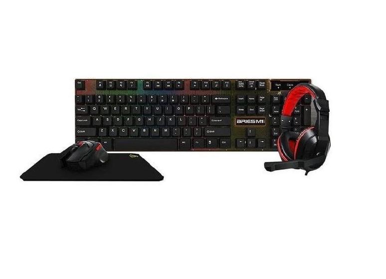 Imagem de Teclado Kwg Kit Gamer + Mouse + Mousepad + Headset Aries M1 Lite