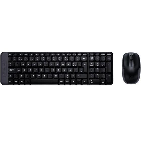 Imagem de Teclado Logitech S/Fio + Mouse S/Fio Mk220 920-003156 Preto