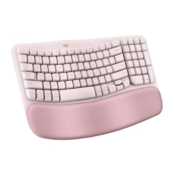 Imagem de Teclado Logitech Wave Keys Wireless - Ergonômico e Rosa