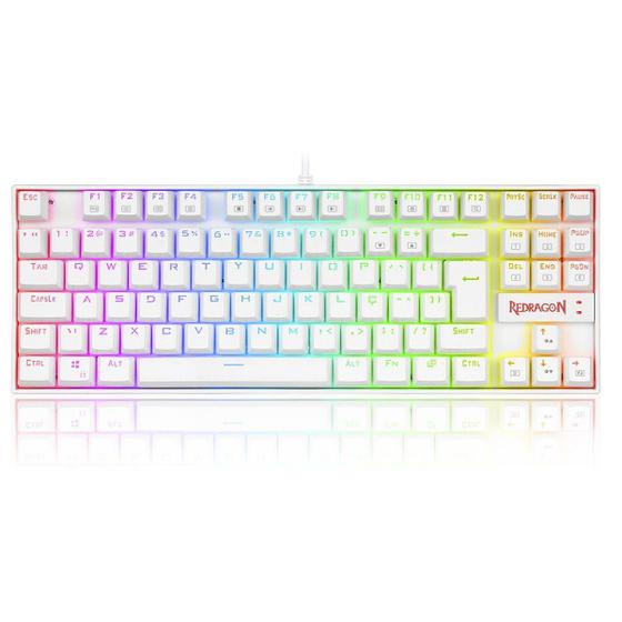 Imagem de Teclado Magnético Gamer Redragon Kumara Pro Lunar White, RGB, Switch Red, ABNT2, K552W-RGB-PRO (PT-R