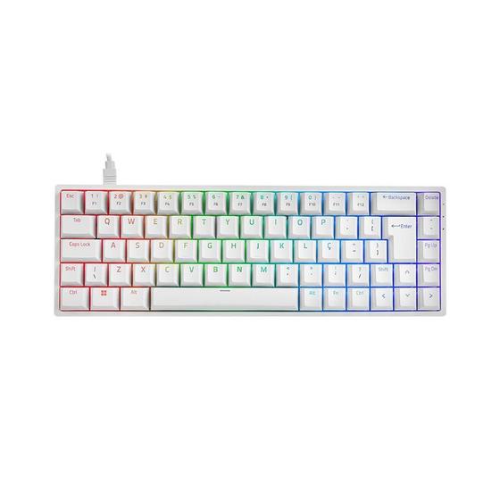 Imagem de Teclado Mecânico Akko 3068S Branco Switch Akko Pink Abnt2