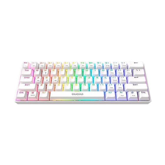 Imagem de Teclado Mecânico Gamdias Hermes E3 Branco Rgb Switch Brown