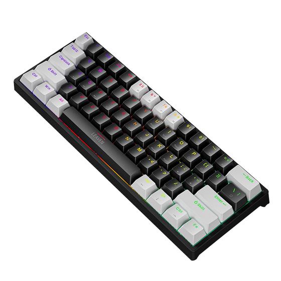 Imagem de Teclado Mecânico Gamer 60% com Fio - RGB Retroiluminado, 61 Teclas, Switches Azuis
