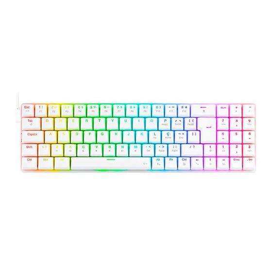 Imagem de Teclado mecanico gamer ashe rgb switch brown redragon k626-kb-w branco
