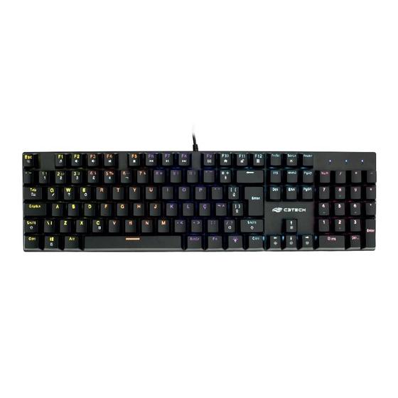 Imagem de Teclado Mecânico Gamer C3Tech KGM-900BK, RGB, Switch Blue