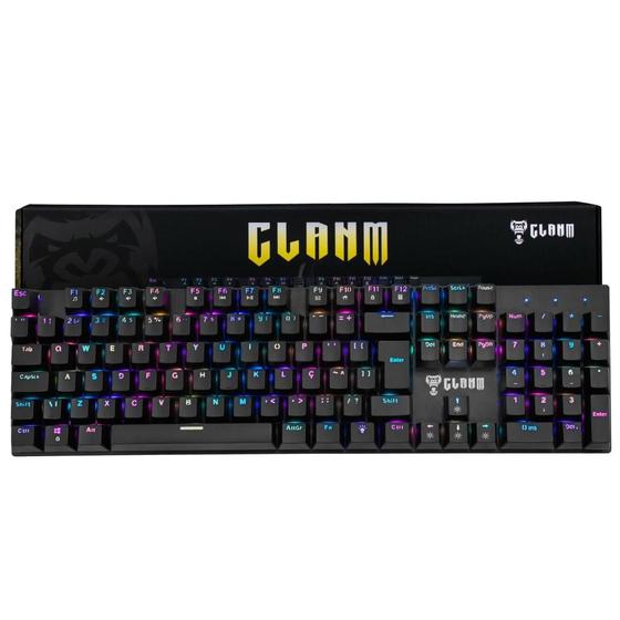 Imagem de Teclado Mecânico Gamer Clanm King 100% Para Jogar Fps Switch Red  Outemu Com Iluminação Rgb 18 Modos Com Macro e Teclado Numérico