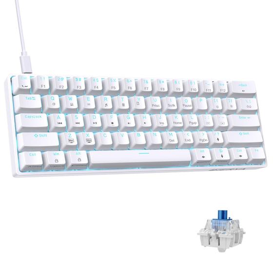 Imagem de Teclado Mecânico Gamer DIERYA DK61SE 60% - Switch Azul