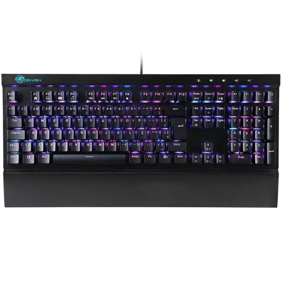 Teclado Mecanico Gamer DN202 Descanso Switch Blue RGB DRAXEN Imagem de Teclado Mecanico Gamer DN202 Descanso Switch Blue RGB DRAXEN