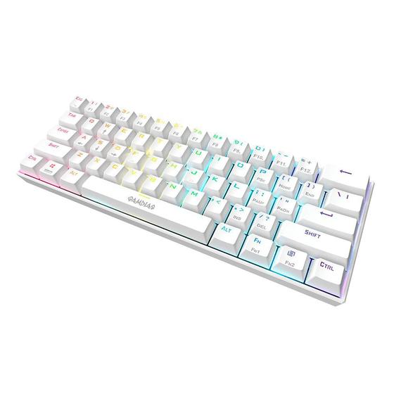 Imagem de Teclado mecanico gamer hermes e3 rgb branco switch brown