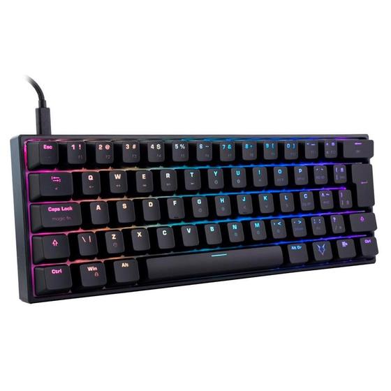 Imagem de Teclado Mecânico Gamer Husky Gaming Blizzard, 60%, RGB, Switch Gateron Blue, ABNT2, Preto - HGMO024