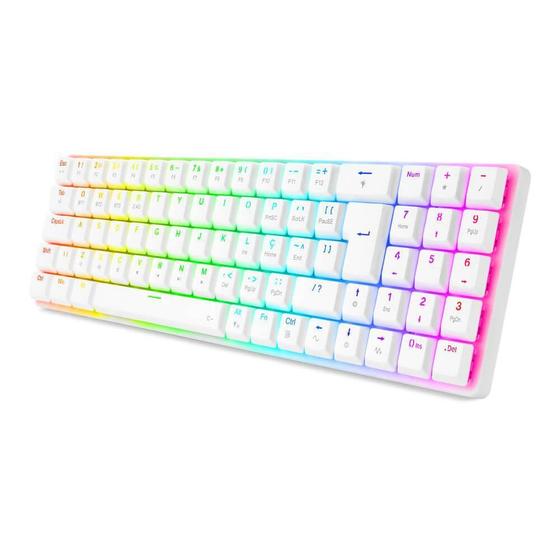 Imagem de Teclado Mecânico Gamer K626 Branco Switch Marrom Redragon