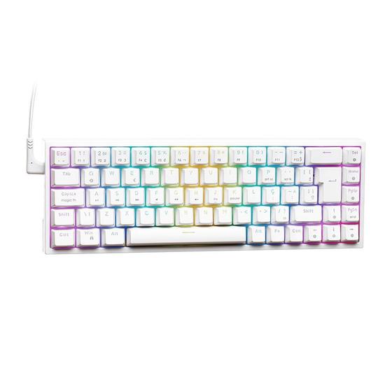 Imagem de Teclado Mecânico Gamer KBM! GAMING TG700, Branco, 65% e ABNT2, RGB, Switch Gateron Red - KGTG700BRVR