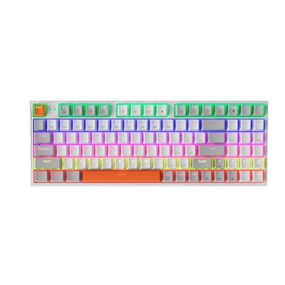 Imagem de Teclado Mecânico Gamer Machenike K500-B94, RGB, Switch Huano Red, Branco - MAC-K500-B94WR-WW