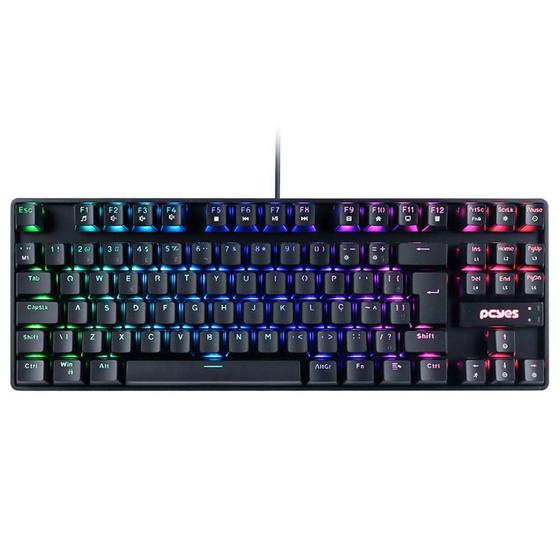 Imagem de Teclado Mecânico Gamer PCyes Neron, RGB, Switch Red, Anti-Ghosting, ABNT2, Preto - PNOHRDRGB