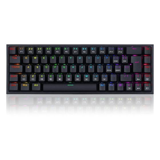 Imagem de Teclado Mecanico Gamer Redragon Castor, RGB, Switch Red, ABNT2, Preto - K631-RGB (PT-RED)