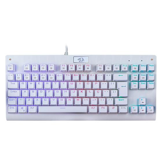 Imagem de Teclado Mecânico Gamer Redragon Dark Avenger K568W, RGB, Switch Outemu MK2 Blue, ABNT2, Branco