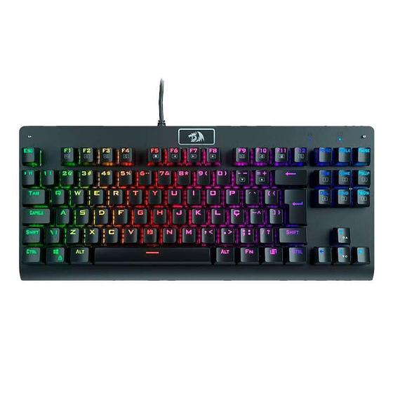 Teclado Mecânico Gamer Redragon Dark Avenger Rgb Preto Abnt2 - RedDragon Imagem de Teclado Mecânico Gamer Redragon Dark Avenger Rgb Preto Abnt2