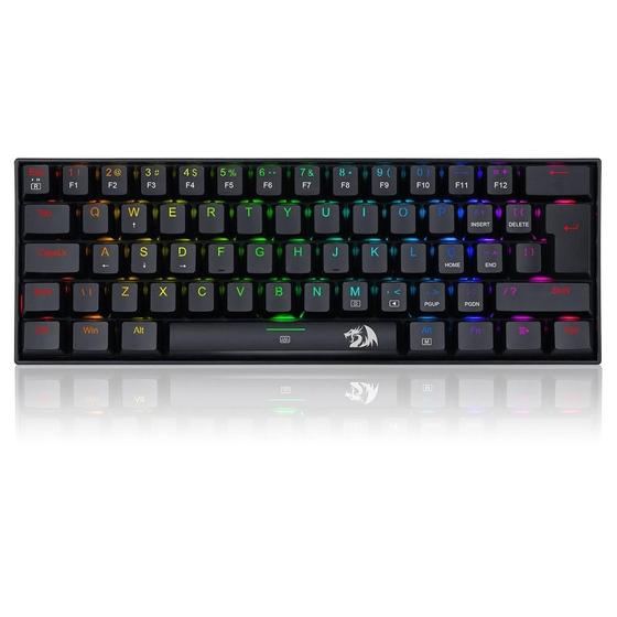 Teclado Mecânico Gamer Redragon Dragonborn, RGB Preto, Switch Brown, 60%, ABNT2 - K630RGB-1 Imagem de Teclado Mecânico Gamer Redragon Dragonborn, RGB Preto, Switch Brown, 60%, ABNT2 - K630RGB-1