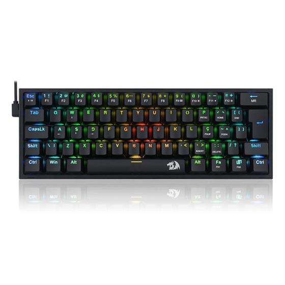 Imagem de Teclado Mecânico Gamer Redragon Fizz, RGB, Switch RED, Preto - K617-RGB-B (PT-RED)