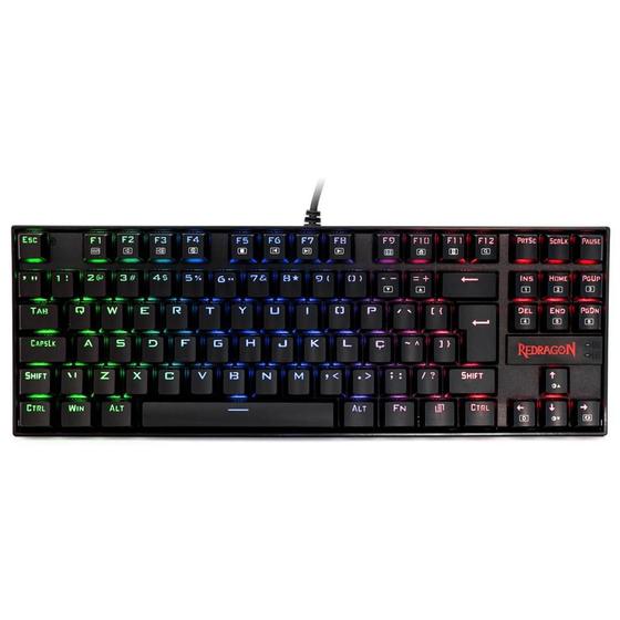 Imagem de Teclado Mecânico Gamer Redragon Kumara, Anti-Ghosting, RGB, Switch Outemu Blue, ABNT2, Preto, PT - K552RGB-1 (PT-BLUE)