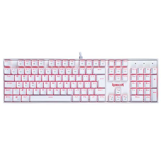 Imagem de Teclado Mecânico Gamer Redragon Mitra K551W, LED, Switch Redragon MK2 Brown, ABNT2, Branco -