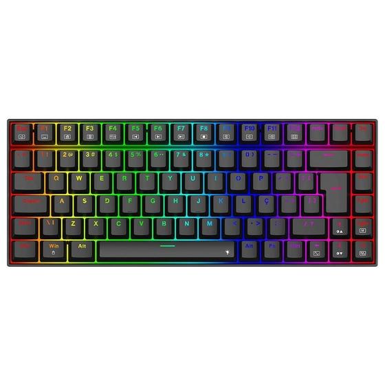 Imagem de Teclado Mecânico Gamer Redragon Phantom, RGB Chroma Mk.II, Switch Marrom, ABNT2, Preto - K629-RGB (PT-BROWN)