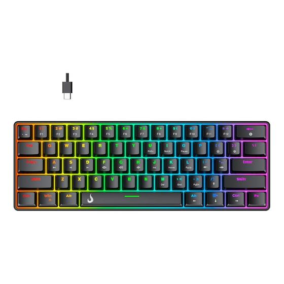 Imagem de Teclado Mecânico Gamer Rise Mode GM1 Black, RGB, Switch Outemu Brown - RM-TCM-GM1-BBRO