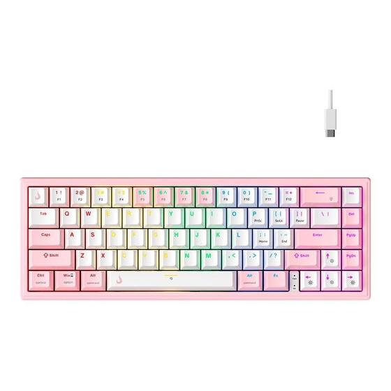 Imagem de Teclado Mecânico Gamer Rise Mode GM1 Pro White and Pink, ARGB, Mini (65%), Switch Outemu Red, Branco e Rosa - RM-TCM-GM1P-WPRED