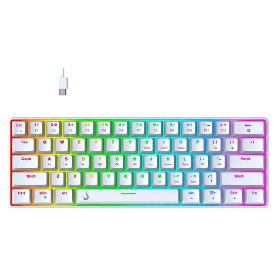 Teclado Mecânico Gamer Rise Mode GM1 White, RGB, Switch Teclado Mecânico Gamer Rise Mode GM1 White, RGB, Switch