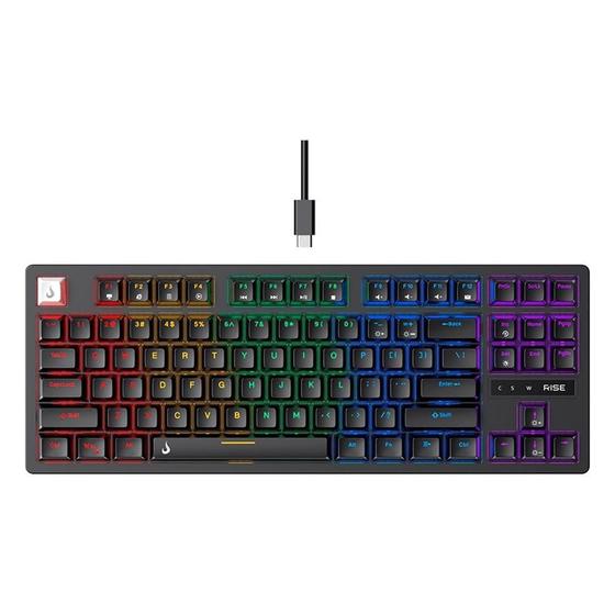 Imagem de Teclado Mecânico Gamer Rise Mode GM2 Pro Black, RGB, Switch Outemu Brown, USB-C, Preto - RM-TCM-GM2-BBRO