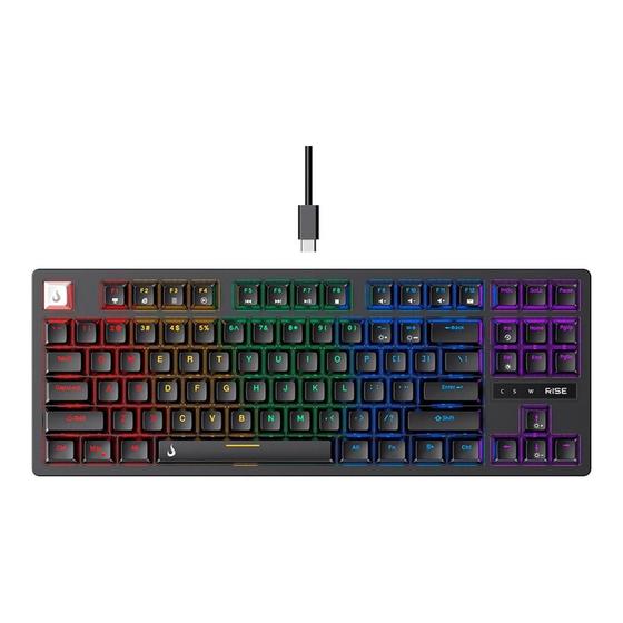 Imagem de Teclado Mecânico Gamer Rise Mode GM2 Pro Black, RGB, USB-C, Switch Outemu Blue, Preto - RM-TCM-GM2-BBLUE