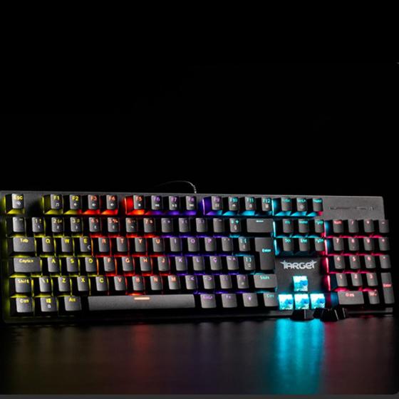 Imagem de Teclado Mecanico Gamer TGT Sherman V2, Rainbow, ABNT2, Switch Azul, Preto, TGT-SHR-RBW02