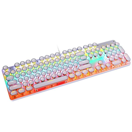 Imagem de Teclado Mecânico para Games YSCP - Estilo Máquina de Escrever RGB com 104 Teclas