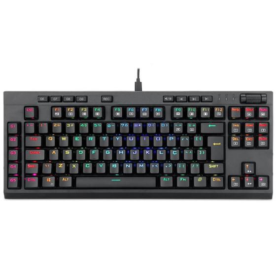 Imagem de Teclado Mecânico Redragon Broadsword Pro - ABNT2 - Switch Azul Óptico - Iluminação RGB - K588RGB-PRO