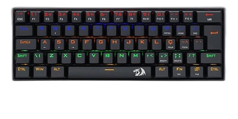 Imagem de Teclado Mecânico Redragon Lakshmi K606 Rainbow Usb Teclado